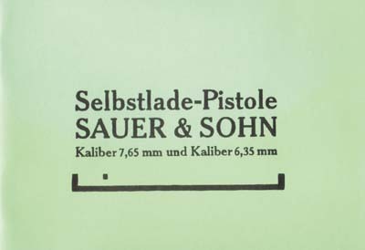 Selbstlade-Pistole Sauer & Sohn, Kal. 6,35 mm u. 7,65 mm