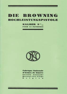 Browning Hochleistungspistole, Kal. 9 mm für 13 Patronen